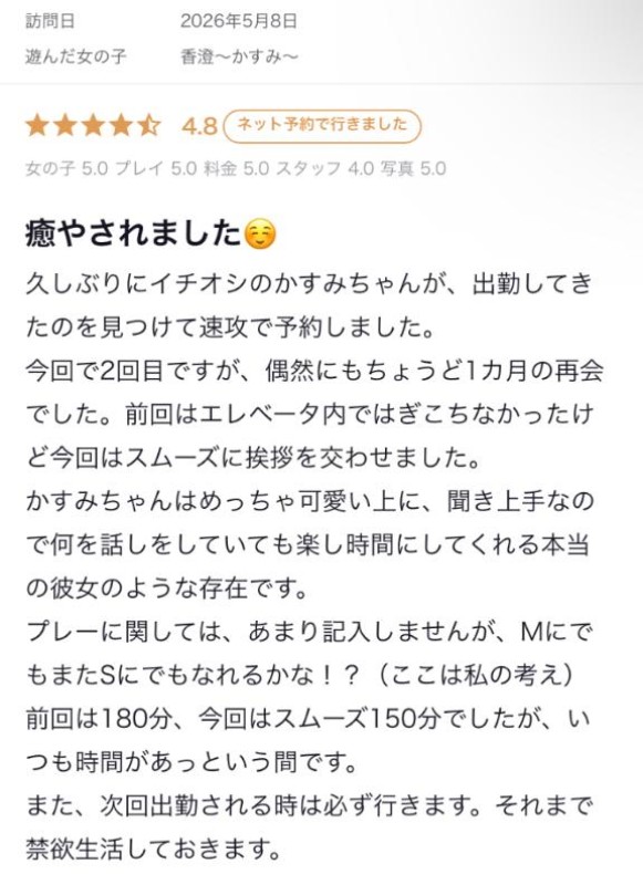 香澄～かすみ～口コミありがとう?嬉しすぎる?